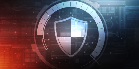 2d illustration Security concept - shield 