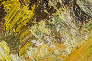 Abstract vintage brush strokes on canvas background, oil painting impressionism art backdrop, paint...