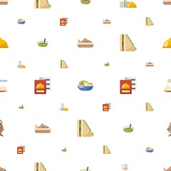 lunch icons pattern seamless