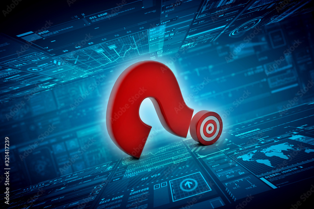 Poster 3d rendering question mark