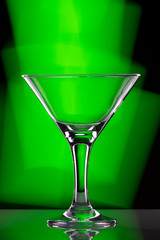glass on green background