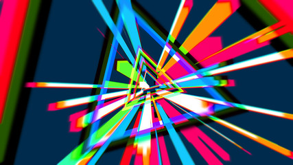 Dazzling triangular cartoon explosion portal