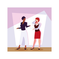 businesswomen standing in the work office, business professional women