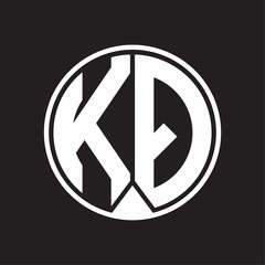 KQ Logo monogram circle with piece ribbon style on black background