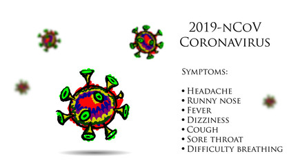 Fototapeta na wymiar Deadly coronacirus banner design. 2019-nCoV.