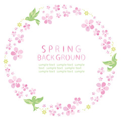 桜　小鳥　フレーム