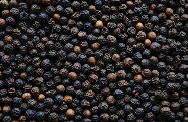 Close-up view of the black peppercorn