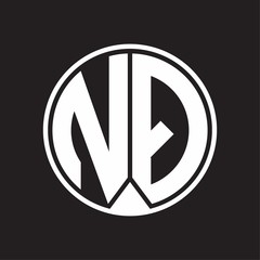 NQ Logo monogram circle with piece ribbon style on black background