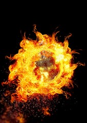 Fototapeta na wymiar 激しく燃え上がる火の玉