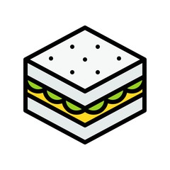 Sandwich vector, fast food related filled design icon