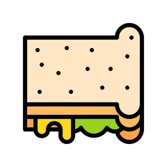 Sandwich vector, fast food related filled design icon