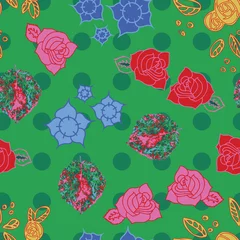 Tapeten Vector Colorful Rose pattern print background design © Doeke