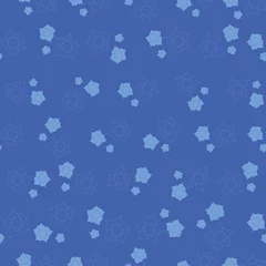 Tapeten Blue little vector flower pattern print background design © Doeke