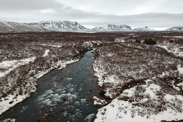 Icelandic view with a small creek