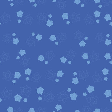 Blue little vector flower pattern print background design