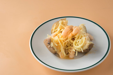 Jacket potatoes with bean and cheese