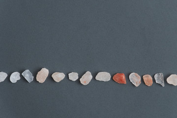 Himalaya salt on dark grey background