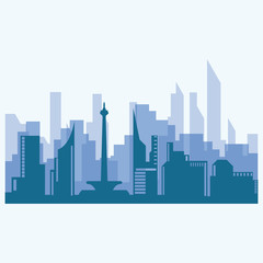 Obraz premium Modern City skyline . city silhouette. vector illustration in flat design