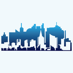Obraz premium Modern City skyline . city silhouette. vector illustration in flat design
