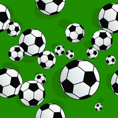 Naklejka premium Cute seamless pattern with soccer balls.