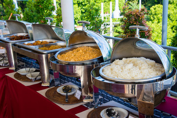 Breakfast buffet rice and fried rice