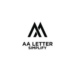 AA simple letter logo design with isolated white background