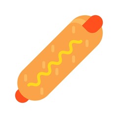 Hotdog vector, fast food related flat design icon