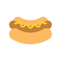 Hotdog vector, fast food related flat design icon