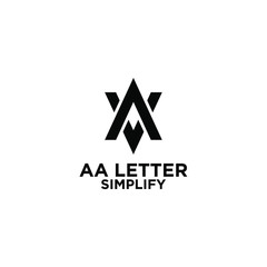 AA simple letter logo design with isolated white background