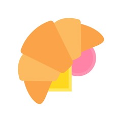 Croissant vector, fast food related flat design icon