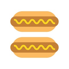 Hotdog vector, fast food related flat design icon