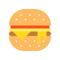 Hamburger vector, fast food related flat design icon