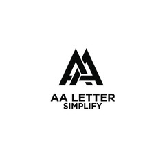 AA simple letter logo design with isolated white background - obrazy, fototapety, plakaty