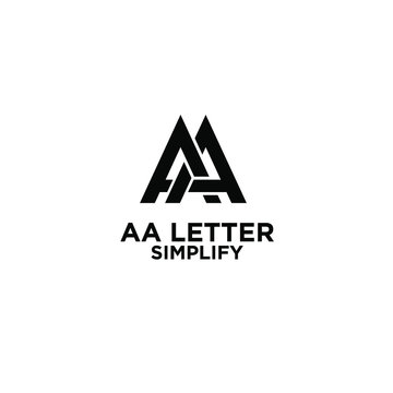 AA simple letter logo design with isolated white background