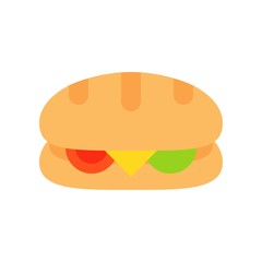 Sandwich vector, fast food related flat design icon