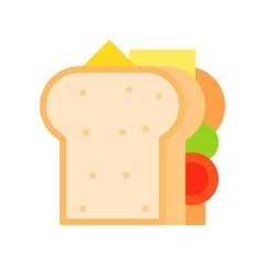 Sandwich vector, fast food related flat design icon