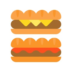Sandwich vector, fast food related flat design icon