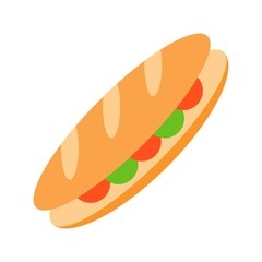 Sandwich vector, fast food related flat design icon