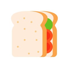 Sandwich vector, fast food related flat design icon