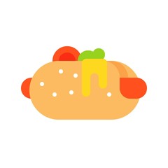 Sandwich vector, fast food related flat design icon