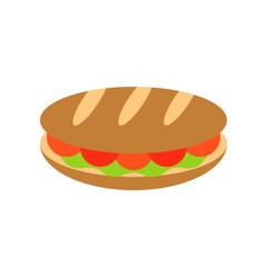 Sandwich vector, fast food related flat design icon