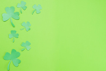 Green Background Background for St. Patrick's Day Holiday with copy space
