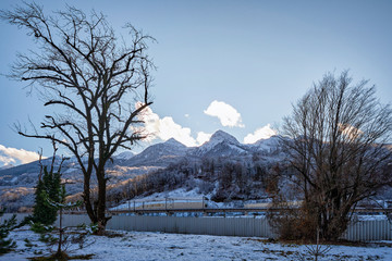 Obraz premium winter holidays in a ski resort