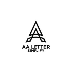 AA simple letter logo design with isolated white background