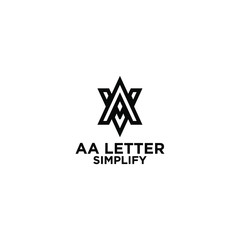 AA simple letter logo design with isolated white background