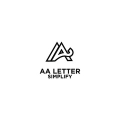 AA simple letter logo design with isolated white background