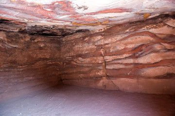 Inside abandoned tomb, Petra, Jordan