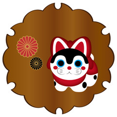 かわいい狛犬さん ラベル イラスト ベクター