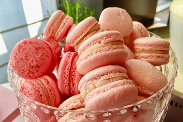 Valentine's Day color themed macaroons 