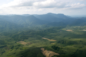 landscape, Sky and clouds beautiful The view out of an airplane in the morning thailand appropriate the background , idea copy space